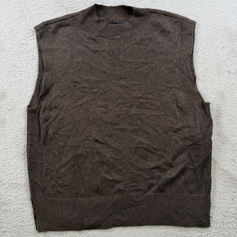 Quince Sweater Mens Small Brown 100% Cashmere Sleeveless Tank Soft Lightweight